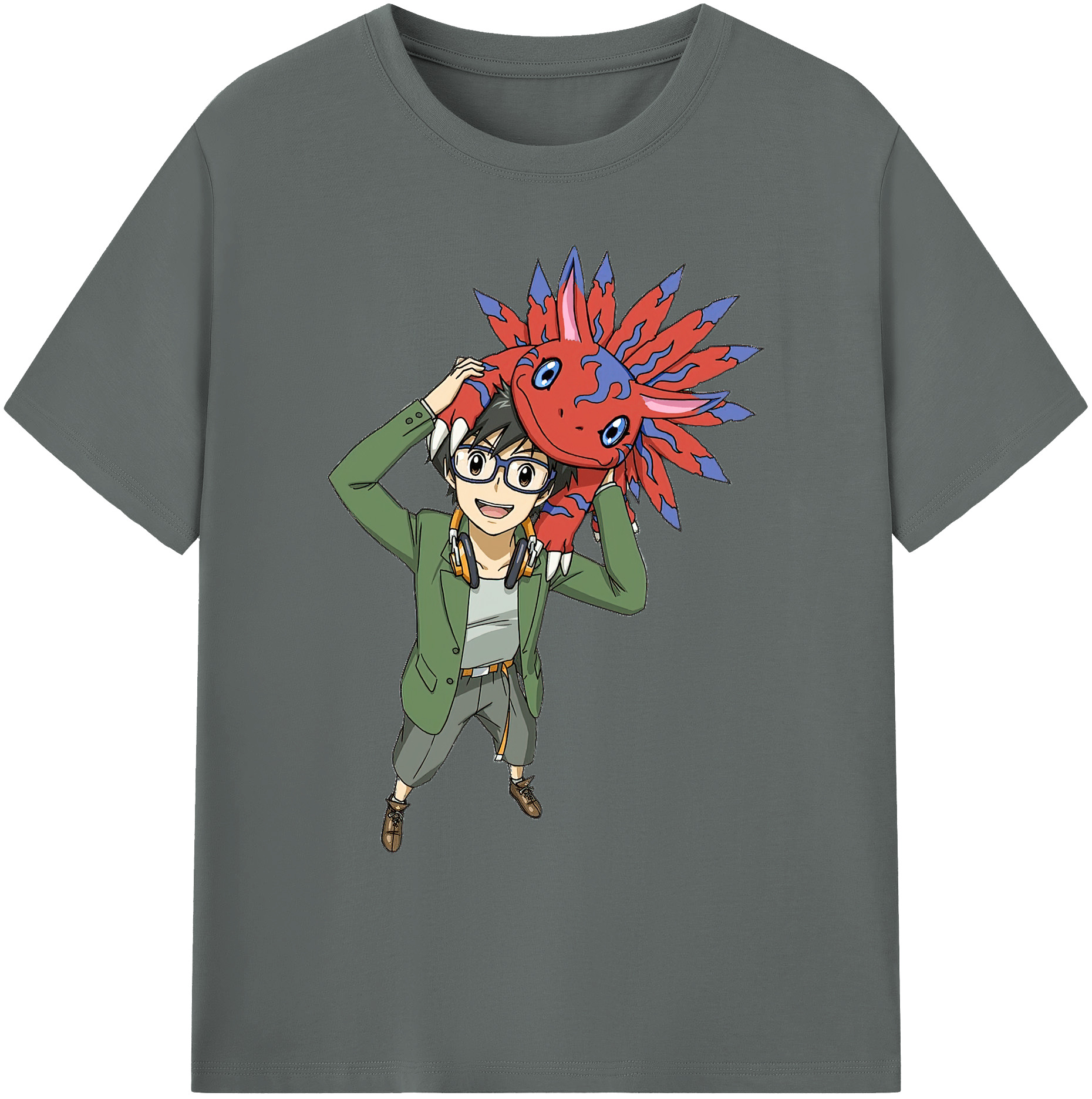 （画像用） Digimon デジタルモンスター/デジモン 綿100％ メンズ半袖Tシャツ｜肌触りやわらか＆通気性